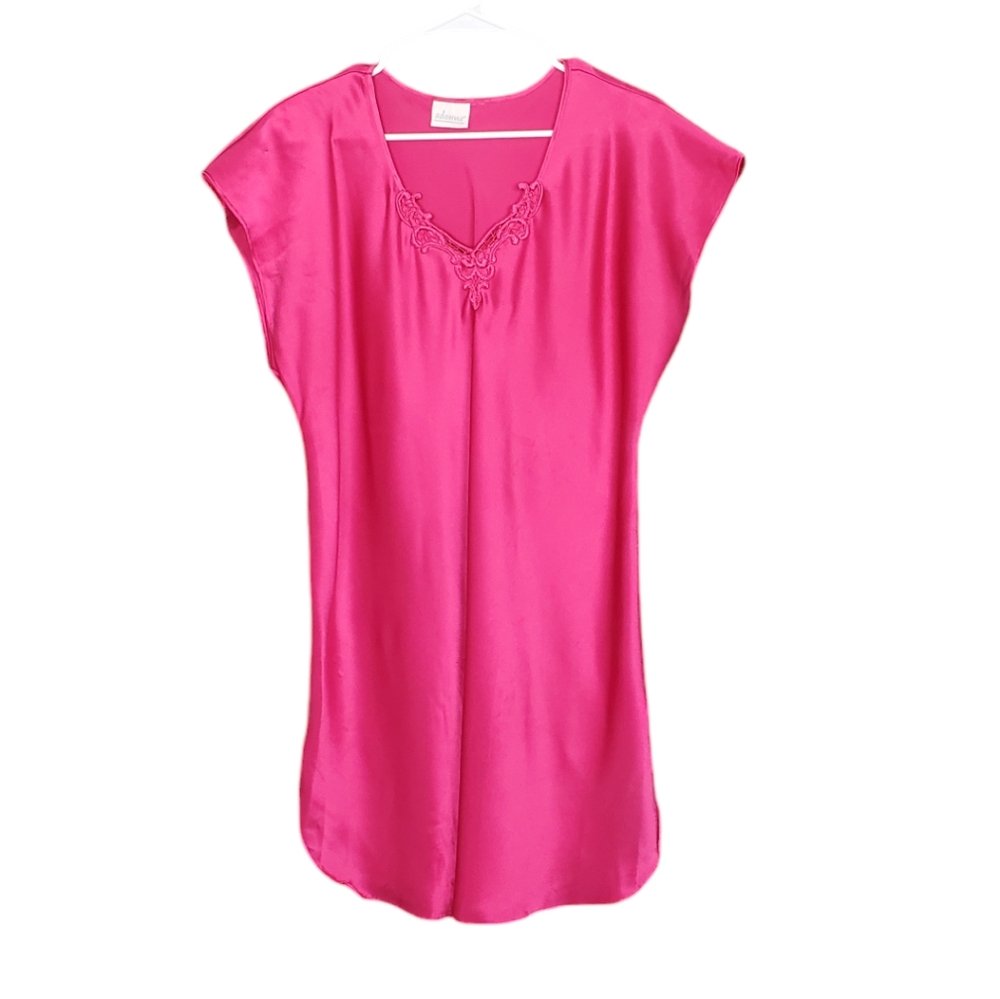 Vintage Y2K Barbie Hot Pink Satin Nightdress Slipdress XL Feminine 90s
